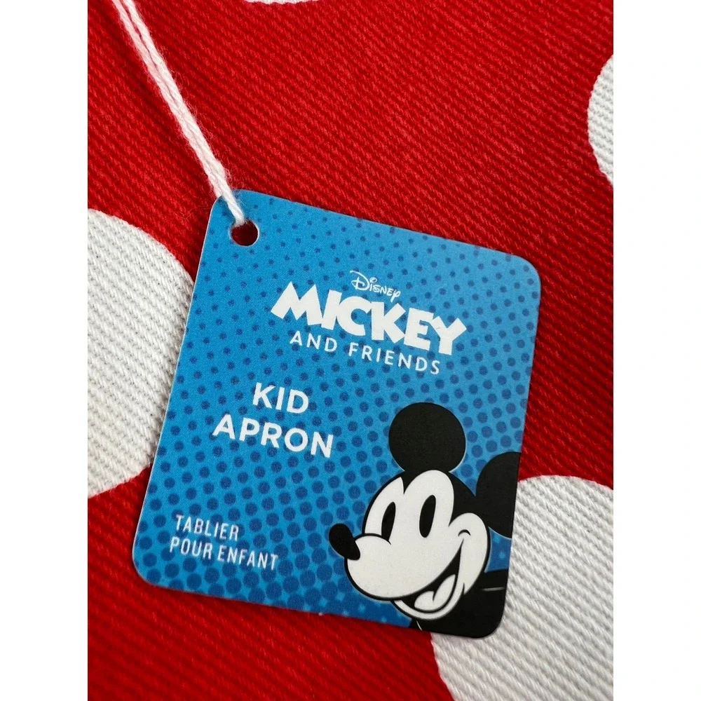 Williams Sonoma Mickey Minnie Mouse Kids Apron Red Polka Dot NWT Cooking Baking